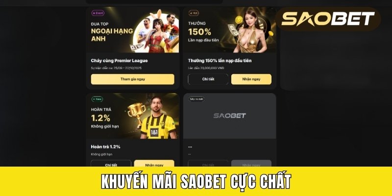 Khuyến mãi Saobet cực chất